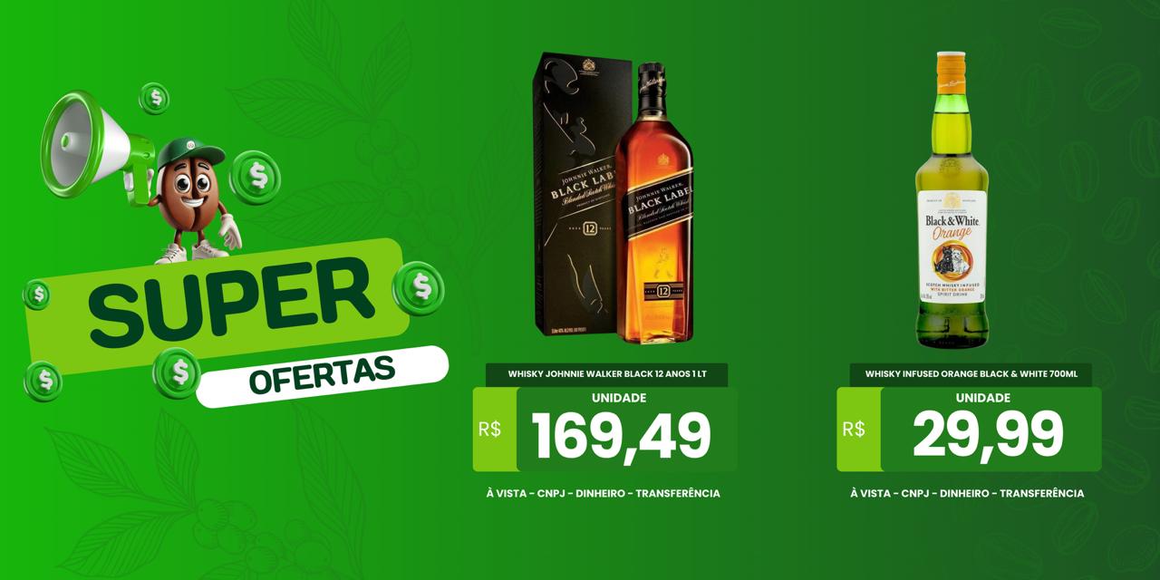 WHISKY JOHNNIE WALKER BLACK 12 ANOS 1 LITRO/WHISKY INFUSED ORANGE BLACK & WHITE 700ML